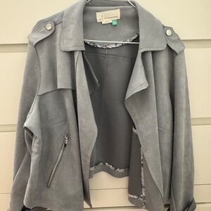 Anthropologie Light Blue Suede Jacket